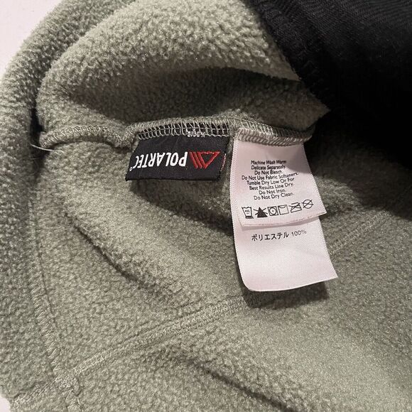 Eddie Bauer Vest Mens Medium Green Full Zip Fleece Polartec Mock Neck Outdoor - Picture 8 of 8